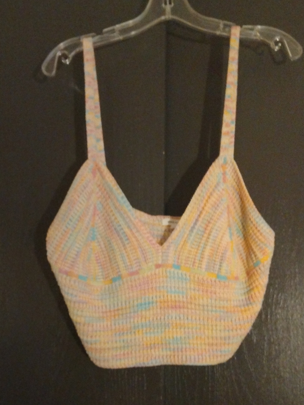 Pastel Multicolor Crochet Crop Top - Women